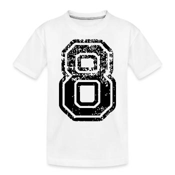 8 - Nummer - Kinder Premium Bio T-Shirt - Weiß - Vorne