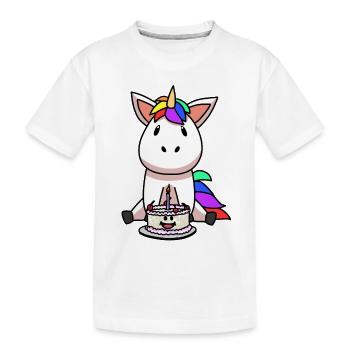 Licorne Gâteau d’anniversaire Gâteau enfant - T-shirt bio Premium Enfant - blanc - Devant