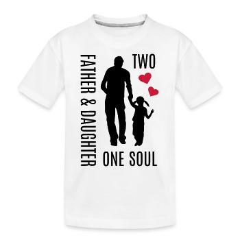 Vater Tochter Hand in Hand Herz Seele Bester Papa - Kinder Premium Bio T-Shirt - Weiß - Vorne
