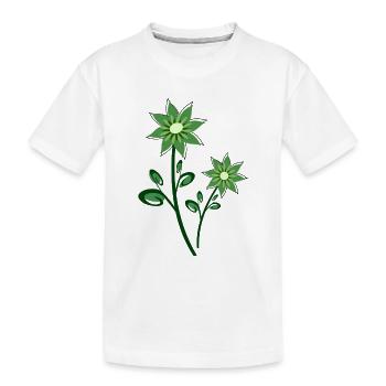 grüne Blumen abstrakt - Kinder Premium Bio T-Shirt - Weiß - Vorne