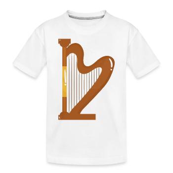 Harfe - Kinder Premium Bio T-Shirt - Weiß - Vorne