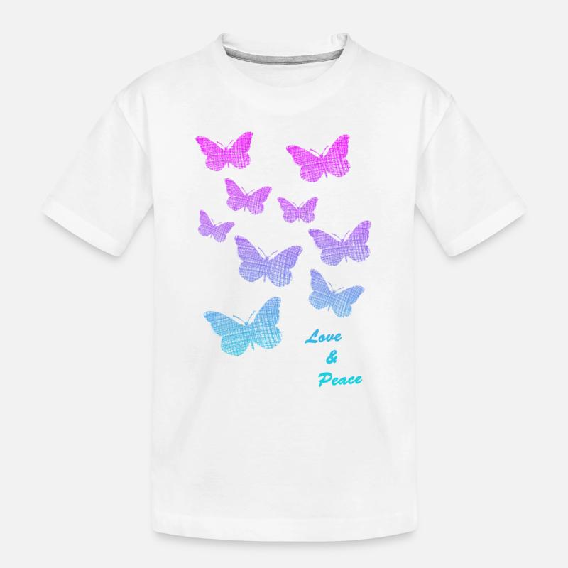 Love Peace - Kinder Premium Bio T-Shirt - Weiß