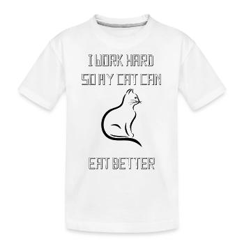 MEINE KATZE IST HUNGRIG - Kinder Premium Bio T-Shirt - Weiß - Vorne