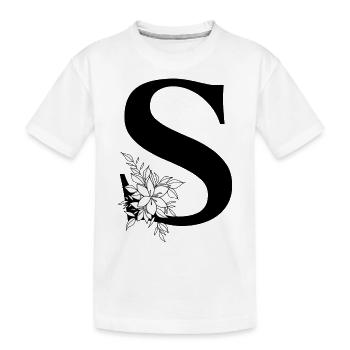 Lettre S - T-shirt bio Premium Enfant - blanc - Devant
