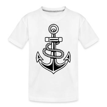 Anker Boot Schiff Nautik - Kinder Premium Bio T-Shirt - Weiß - Vorne