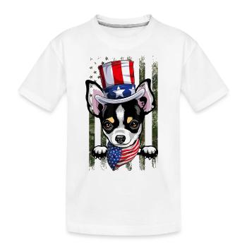 Vintage Chihuahua Dog 4th Of July Independence Day - Kinder Premium Bio T-Shirt - Weiß - Vorne