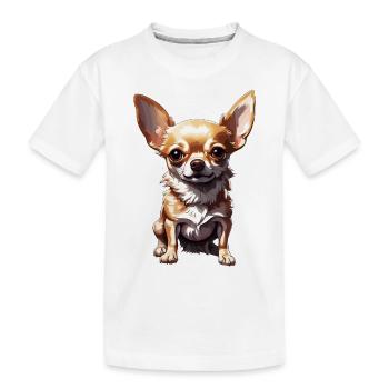 Chihuahua / petit chien / animal / minuscule / race - T-shirt bio Premium Enfant - blanc - Devant