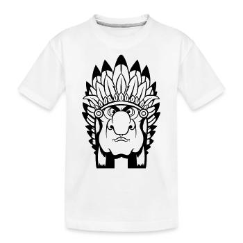 Bande dessinée d’un sinistre chef indien avec coiffe de plumes - T-shirt bio Premium Enfant - blanc - Devant
