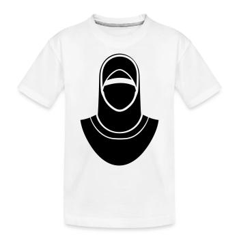 hijab headscarf muslim woman - Kids' Premium Organic T-Shirt - white - Front