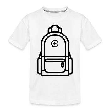 Rucksack - Kinder Premium Bio T-Shirt - Weiß - Vorne