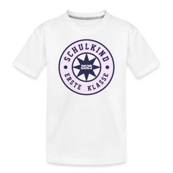 SCHULKIND 2025 - ERSTE KLASSE - EINSCHULUNG 2025 - Kinder Premium Bio T-Shirt - Weiß - Vorne