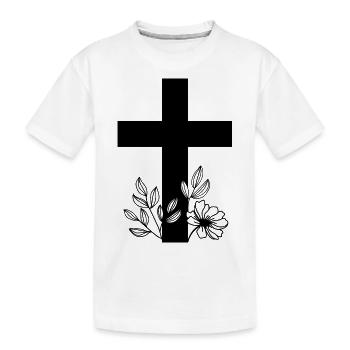 Kreuz - Kinder Premium Bio T-Shirt - Weiß - Vorne