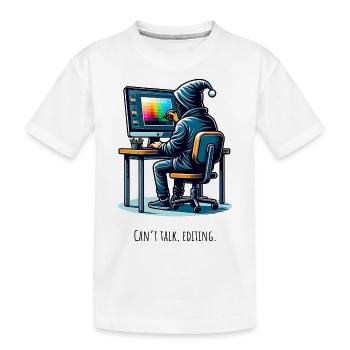 Editing Hacker - Créatif dans le tunnel - T-shirt bio Premium Enfant - blanc - Devant