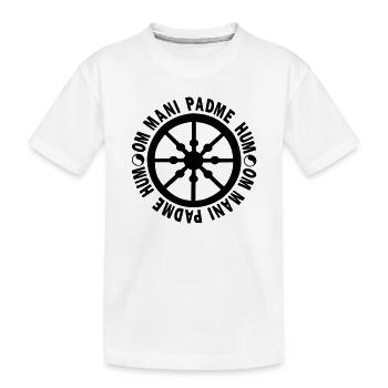 Roue de la vie avec mantra "om mani padme hum" - T-shirt bio Premium Enfant - blanc - Devant