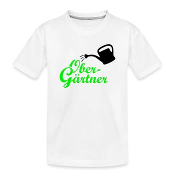 Obergärtner Giesskanne - Kinder Premium Bio T-Shirt - Weiß - Vorne
