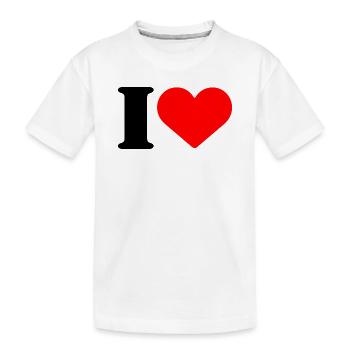 I LOVE - Kinder Premium Bio T-Shirt - Weiß - Vorne