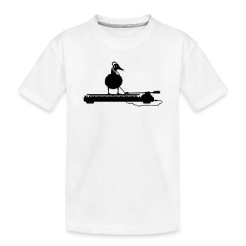 disco duck turntable - Kinder Premium Bio T-Shirt - Weiß - Vorne