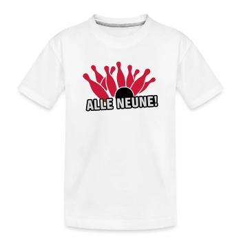 Bowling - All nine! Bowling shirt - Kids' Premium Organic T-Shirt - white - Front