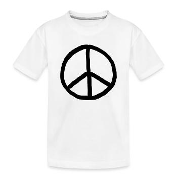 Friedenszeichen - Kinder Premium Bio T-Shirt - Weiß - Vorne