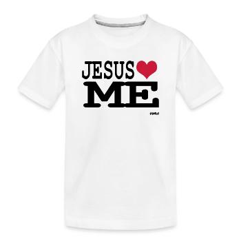 jesus loves me - Kinder Premium Bio T-Shirt - Weiß - Vorne