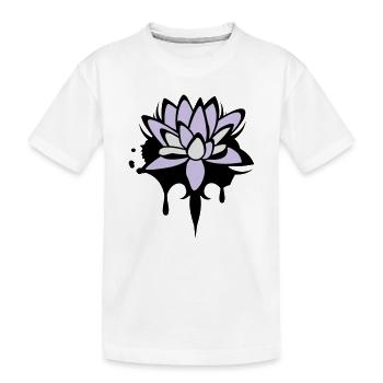 abstraktes Lotos Blüten Seerosen Graffiti - Kinder Premium Bio T-Shirt - Weiß - Vorne
