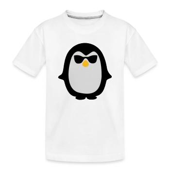 Pinguin - Kinder Premium Bio T-Shirt - Weiß - Vorne
