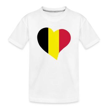 Belgian heart - Kids' Premium Organic T-Shirt - white - Front