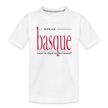 Super Power Basque - Kids' Premium Organic T-Shirt - white - Front