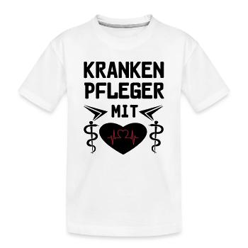 Krankenpfleger mit Herz Geschenk - Kinder Premium Bio T-Shirt - Weiß - Vorne
