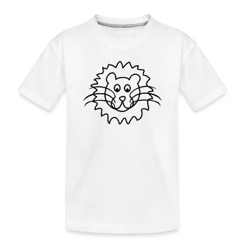 Minimalistischer Löwe - Kinder Premium Bio T-Shirt - Weiß - Vorne