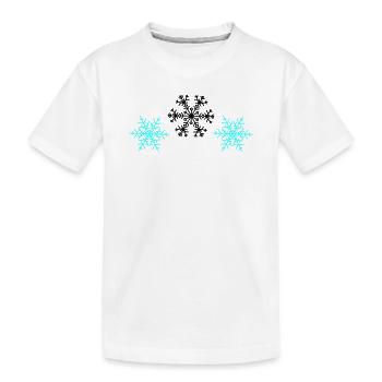 Schneeflocken - Kinder Premium Bio T-Shirt - Weiß - Vorne