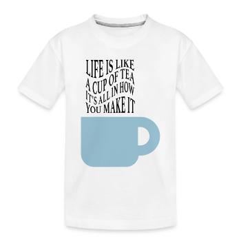 La vie comme le thé - T-shirt bio Premium Enfant - blanc - Devant