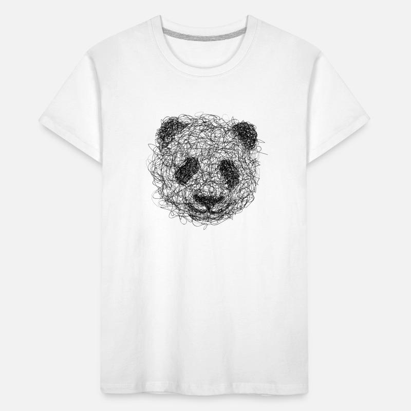 Panda Drawing Scribble - Panda scribble art Kids' Premium Organic T-Shirt