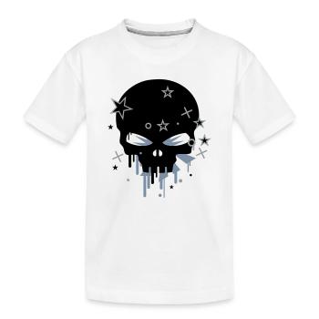 Skull / Totenkopf - Kinder Premium Bio T-Shirt - Weiß - Vorne