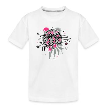 Disco Kugel - Kinder Premium Bio T-Shirt - Weiß - Vorne