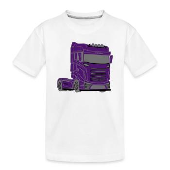 LKW,Truck,Lastwagen,Wagen,Trucker, Auto, - Kinder Premium Bio T-Shirt - Weiß - Vorne