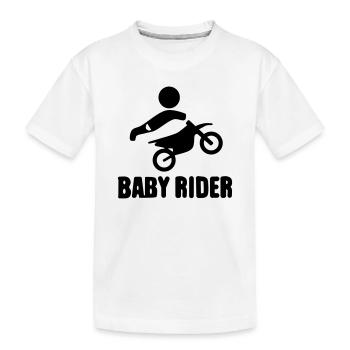 Baby Rider  - Kinder Premium Bio T-Shirt - Weiß - Vorne