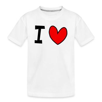 I love - Kinder Premium Bio T-Shirt - Weiß - Vorne