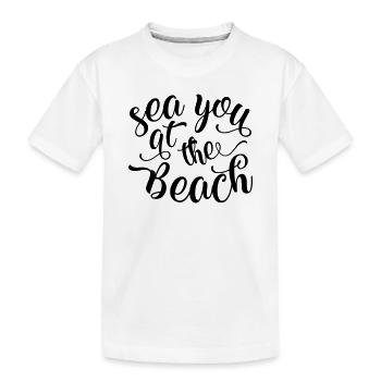 Wir sehen uns am Strand - Kinder Premium Bio T-Shirt - Weiß - Vorne