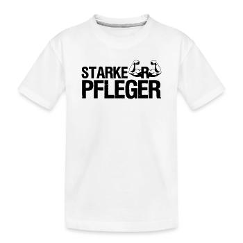 Starker Pfleger Pflege,Sprüche, Geschenk,Berufe - Kinder Premium Bio T-Shirt - Weiß - Vorne