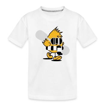 Ein Küken mit Snowboard,Schal und Snowboardbrille - Kinder Premium Bio T-Shirt - Weiß - Vorne