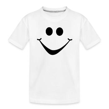 smiley1 - Kinder Premium Bio T-Shirt - Weiß - Vorne