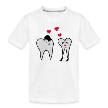 Teeth in love - Kids' Premium Organic T-Shirt - white - Front
