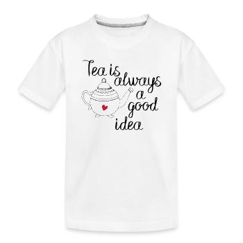 le thé est toujours une bonne idée 2c - T-shirt bio Premium Enfant - blanc - Devant