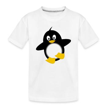 Pinguin Leuchtbauch Cartoon - Kinder Premium Bio T-Shirt - Weiß - Vorne