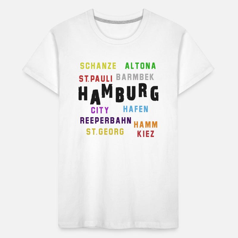 Collage typographique du quartier de Hambourg T-shirt bio Premium Enfant