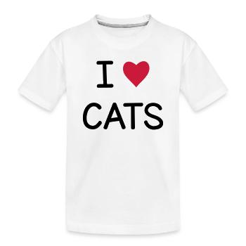 I love Cats cadeau pour les amis chats - T-shirt bio Premium Enfant - blanc - Devant