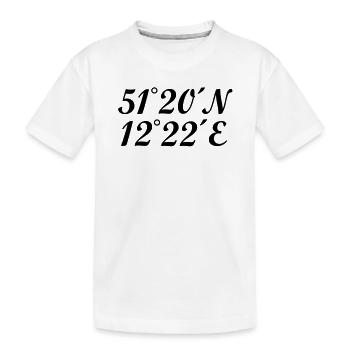 Leipzig Koordinaten - Kinder Premium Bio T-Shirt - Weiß - Vorne