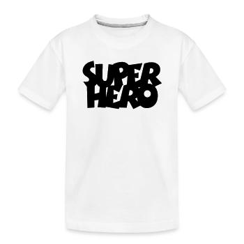SUPERHERO - Kinder Premium Bio T-Shirt - Weiß - Vorne