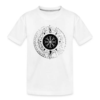 Ægishjálmur helmet of Ægir white - Kids' Premium Organic T-Shirt - white - Front